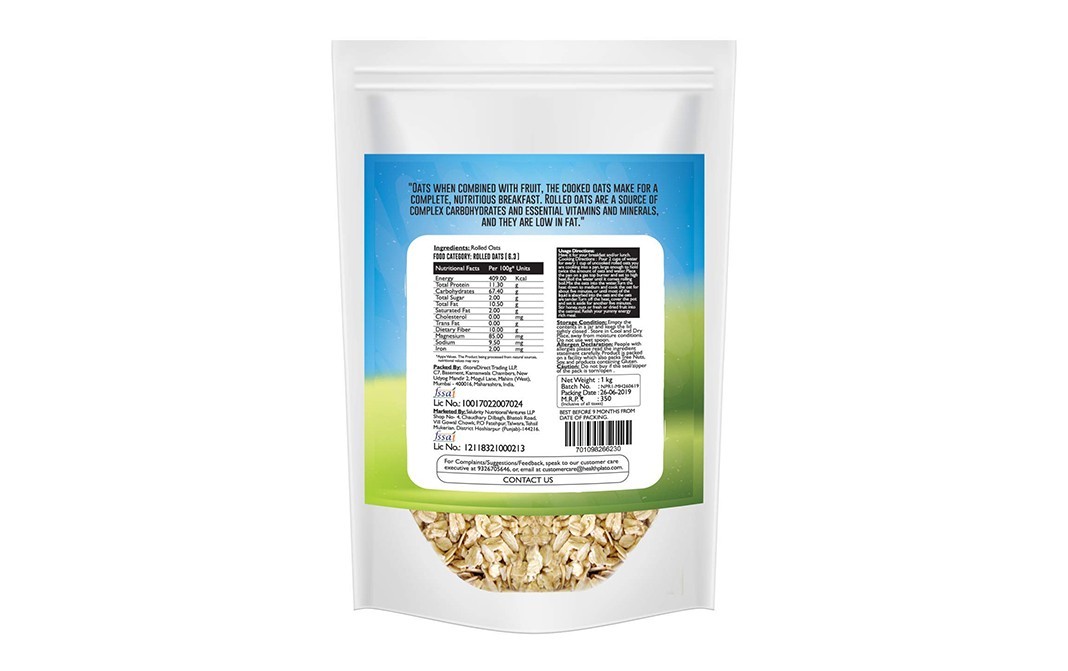 Nutriplato Rolled Oats    Pack  1 kilogram